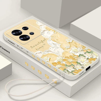 Floral Lanyard Soft TPU Case for Xiaomi Redmi & Poco Series