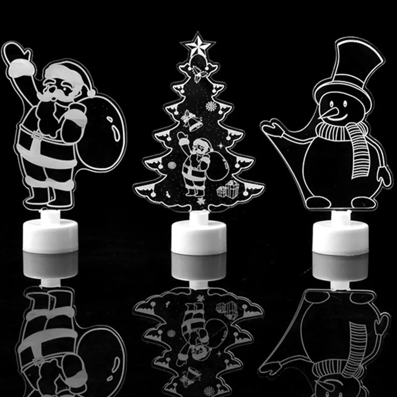 LED Mini Night Snowman Flash Lamp