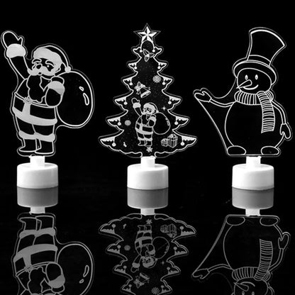 LED Mini Night Snowman Flash Lamp