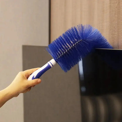 Bendable Fan Brush Ultra-Fine Bristles Fan Inner Duster Remover Long Handle Air-conditioner Furniture Shutter Cleaning Tool