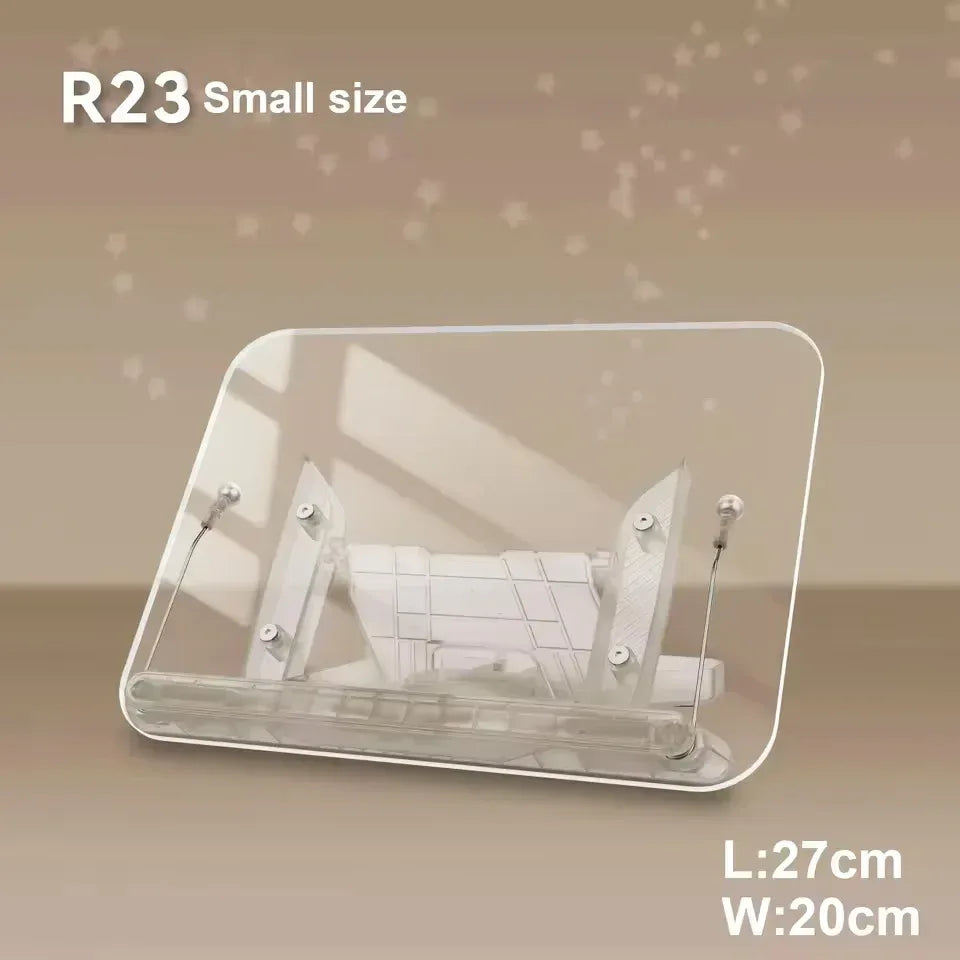 NEW Book Stand for Reading Adjustable Book Holder with 360° Rotating Base Elastic Page Clips Foldable Desktop Riser Stand - Urbizia