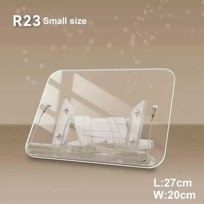 NEW Book Stand for Reading Adjustable Book Holder with 360° Rotating Base Elastic Page Clips Foldable Desktop Riser Stand - Urbizia