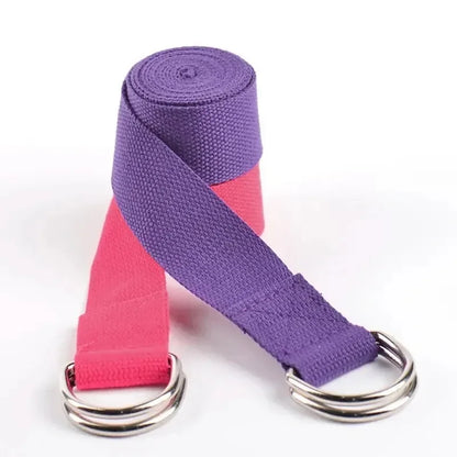 1Pc Yoga Strap For Yoga Pilates Ballet Dance With Adjustable D-Ring Buckle Cotton Yoga Belt For Fitness Daily Stretching - Urbizia