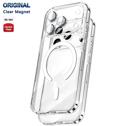 Magnet Fullback Protection Clear Case For Iphone 17 Pro Max 17 Air Apple Magsafe Cover Official Original Wireless Magnetic