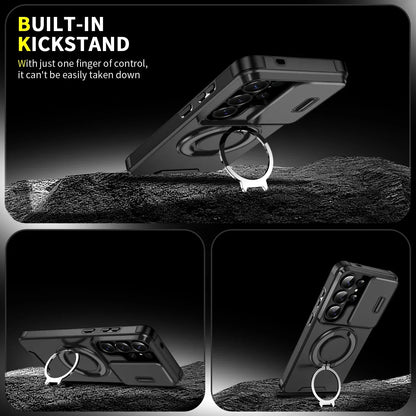 Magnetic Sliding Window Bracket Case for Samsung Galaxy