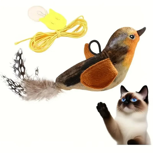 Wall-Mounted Plush Bird Catnip Toy for Cats