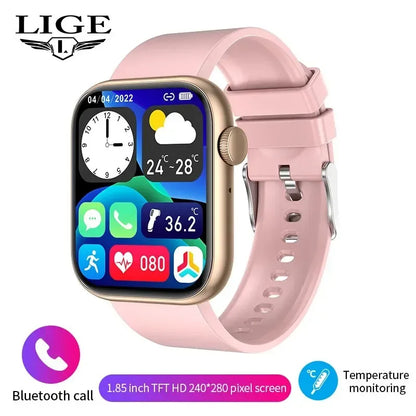 LIGE Smart Watch For Women Full Touch Screen Bluetooth Call Waterproof Watches Sport Fitness Tracker Smartwatch Lady Reloj Mujer - Urbizia
