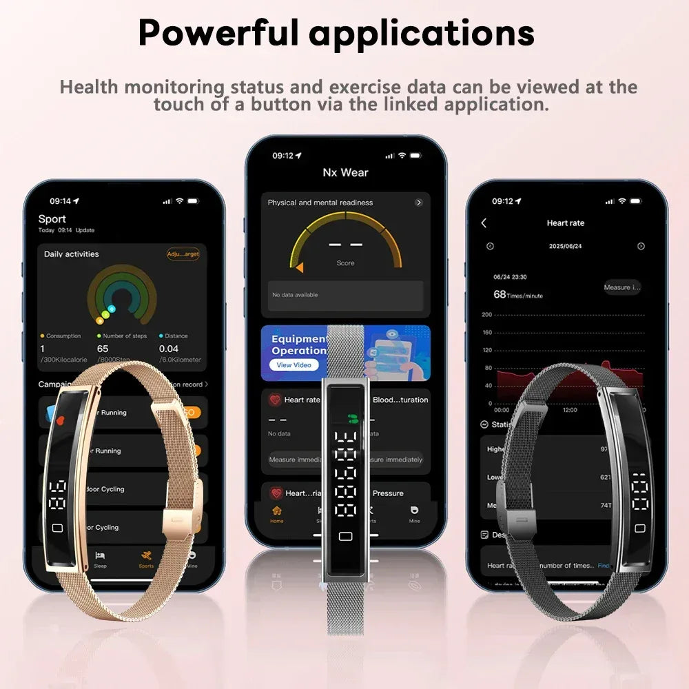 2026 New Fashion Women Smart Bracelet Sport Mode Fitness Tracker Heart Rate Health Monitoring IP68 Waterproof Smart Watch Men - Urbizia
