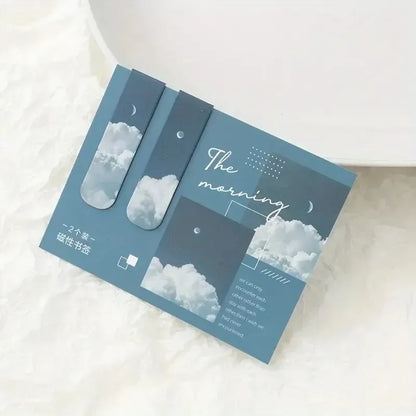 2pcs Forest Landscape Magnetic Bookmark For Pages Books Readers - Urbizia