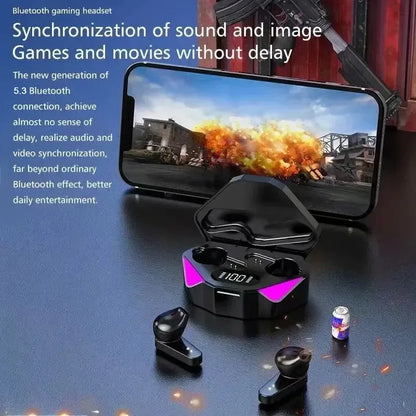 TWS Wireless Bluetooth Headset LED Display Gamer Earbuds with Mic Wireless Headphones Noise Cancelling Bluetooth Earphones X15 - Urbizia