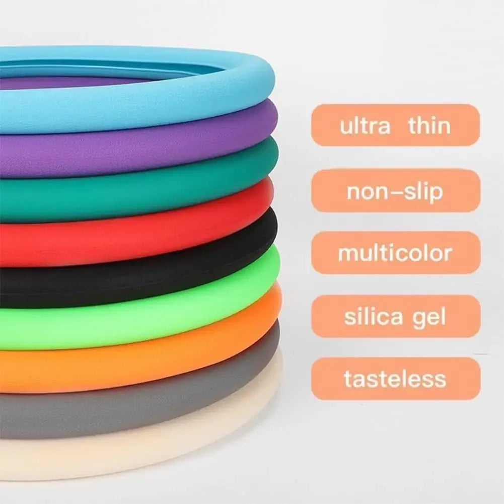 Anti-Slip Silicone Steering Wheel Cover - Universal Fit, Soft & Odorless Fits 14''/15''/16'' Wheels, Durable & All-Season
