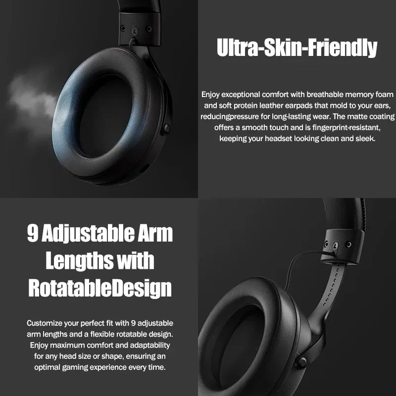 MCHOSE V9 pro E-Sports Headset with Microphone Tri-Mode Gaming USB Wireless 7.1 Channel Surround Sound Portable Audio Headphones - Urbizia