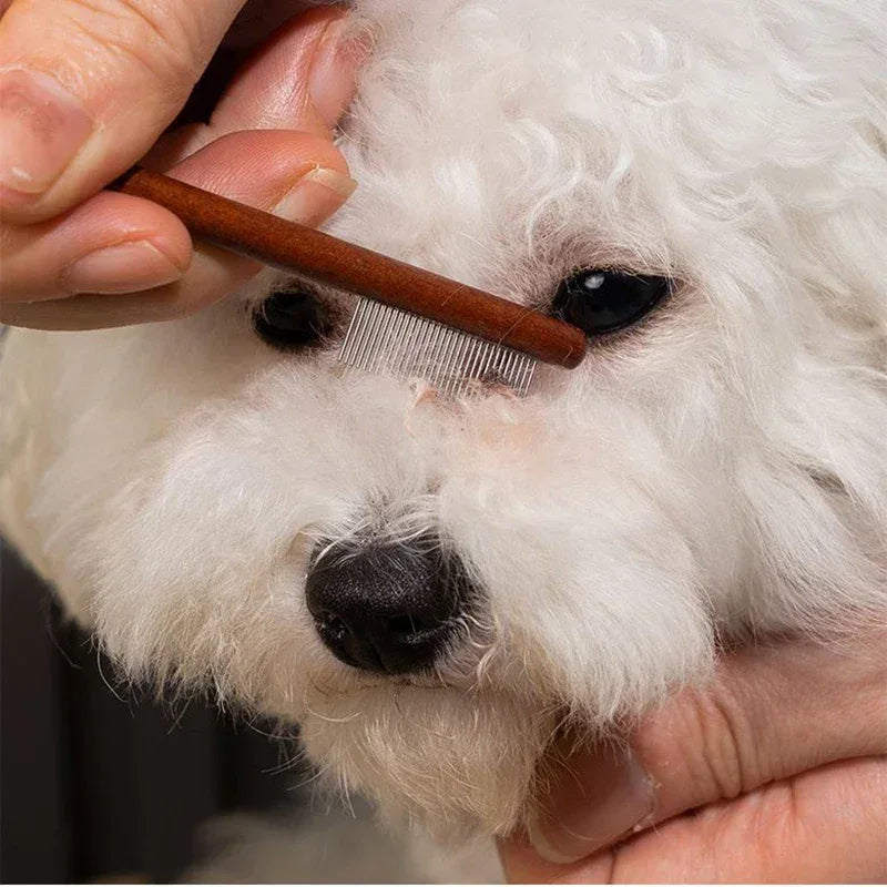 Pet Woodiness Facial Cleaning Comb Removes Tear Stains Eye-poop Comb Dog Hair Repair Scissors Cat Hair Comb Pet Clean Supplies - Urbizia