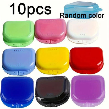 5/10Pcs Denture Bath Storage Box Fake Teeth Orthodontic Retainer Case Mouth Guard Container Plastic Organizer Oral Hygiene Tools