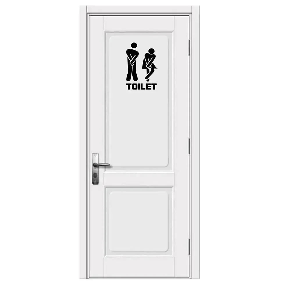 Creative Funny Toilet Wall/Door Stickers Bathroom Decoration Waterproof Decals Vinyl Wallpaper Poster Home Decor The Wall O E0O8 - Urbizia