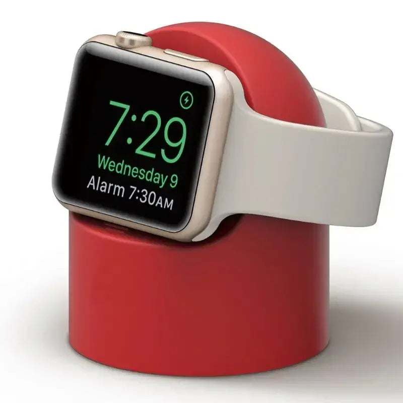 Charger Stand For Apple Watch Series Ultra/8/SE2/7/6/SE/4/3 49mm/45mm/44mm/42mm/41mm/40mm/38mm Durable Silicone Nightstand Mode - Urbizia
