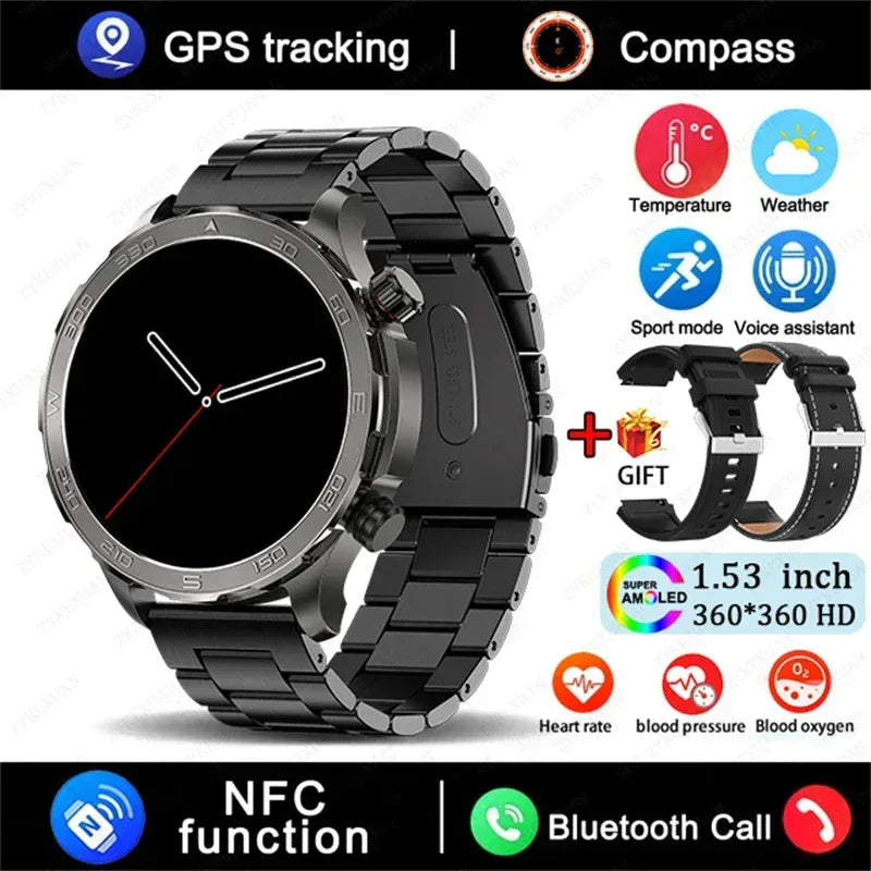 2026 New GPS Smart Watch Men AMOLED Screen Always Show Time Heart Rate IP68 Waterproof Bluetooth Call Sports Fitness Smart Watch - Urbizia