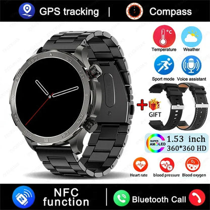 2026 New GPS Smart Watch Men AMOLED Screen Always Show Time Heart Rate IP68 Waterproof Bluetooth Call Sports Fitness Smart Watch - Urbizia