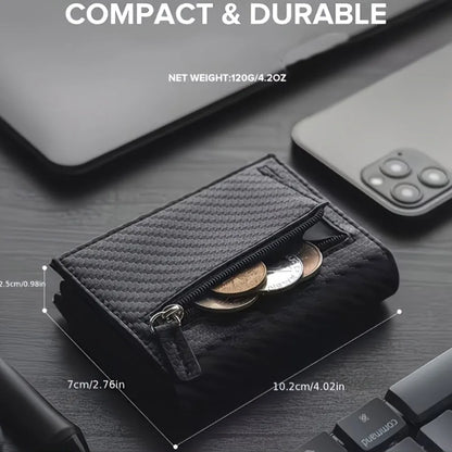 Slim RFID Pop-Up Metal Wallet for Men