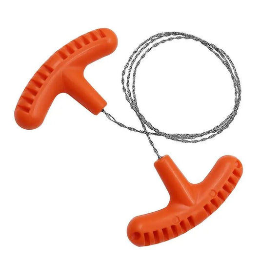 High-quality Multi-purpose Mini Pocket Wire Saw Stainless Steel Wire Saw Orange Outdoor Camping Emergency Survival