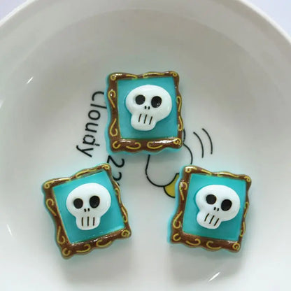 10Pcs Resin Halloween Ghosts, Skeletons & Pumpkins – Flat Back Embellishments