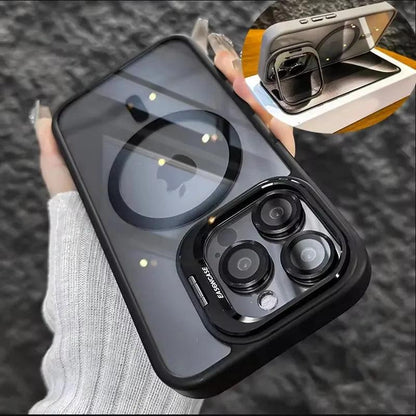 Luxury Magnetic Shockproof MagSafe iPhone Case with Stand