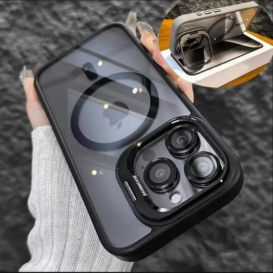 Luxury Magnetic Shockproof MagSafe iPhone Case with Stand