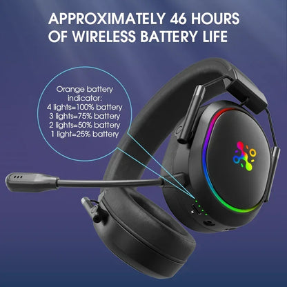 LDON Wireless Gaming Headset for PS5 PS4 Bluetooth 2.4GHz Headphone with Surround Sound Memory Foam for Switch Laptop Mobile Mac - Urbizia