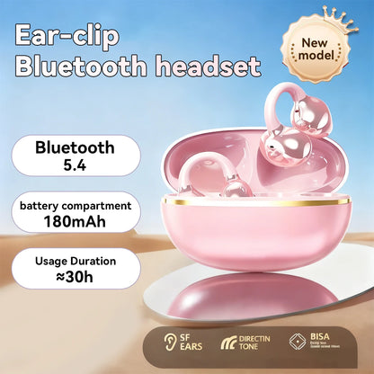 Bluetooth Clip-On Earbuds Wireless Headphones Comfortable and Stylish Clip-On Design High Quality Sound Lightweight and Portable