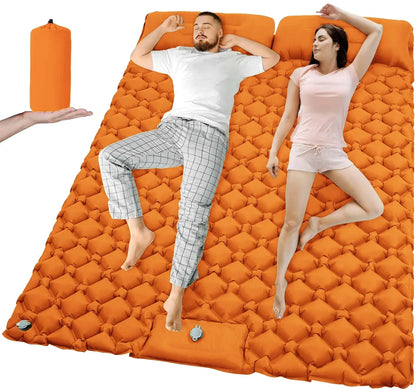 Outdoor Camping Double Inflatable Mattress Extra Wide Sleeping Pad Ultralight Folding Bed Sleeping Mat Car Travel Mat - Urbizia
