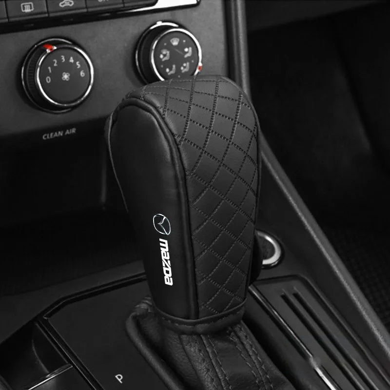 Car Shift Handle Cover Leather Non-Slip Wear-resistant Shift Knob Decor Protective For Mazda 3 CX3 CX4 CX5 CX7 CX8 CX9 CX30 RX7
