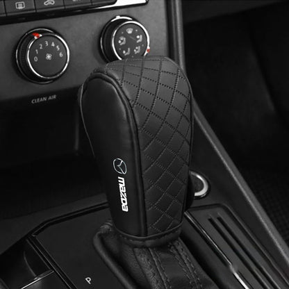 Car Shift Handle Cover Leather Non-Slip Wear-resistant Shift Knob Decor Protective For Mazda 3 CX3 CX4 CX5 CX7 CX8 CX9 CX30 RX7