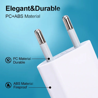 5V/1A USB Home Travel Charger 1-5Pcs EU Plug Power Wall Adapter Mobile Phone Charger Power Adapter For iPhone Samsung Xiaomi 15