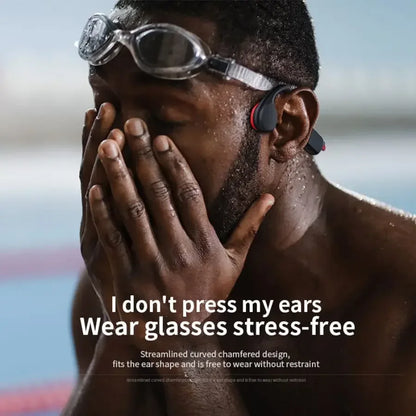 IPX8 Waterproof Swimming Diving Bone Conduction Headphone Bluetooth 5.3 Bass Wireless Headset MP3 (32G) Player fitness Earphone - Urbizia