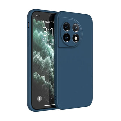 Soft Back Cover Phone Case for Oneplus 11 11R 5G Candy Color Liquid Silicone Funda Luxury Straight Edge Original Protect Housing