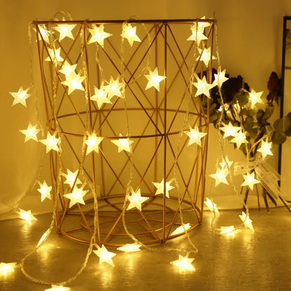 LED Star Chain String Lights Outdoor