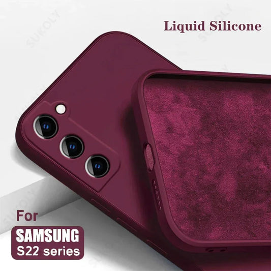Liquid Silicone Case For Samsung Galaxy S24 S25 FE S26 S23 S22 Ultra Plus S25 Edge A57 A37 A56 A17 A16 A36 A54 A55 5G Soft Cover