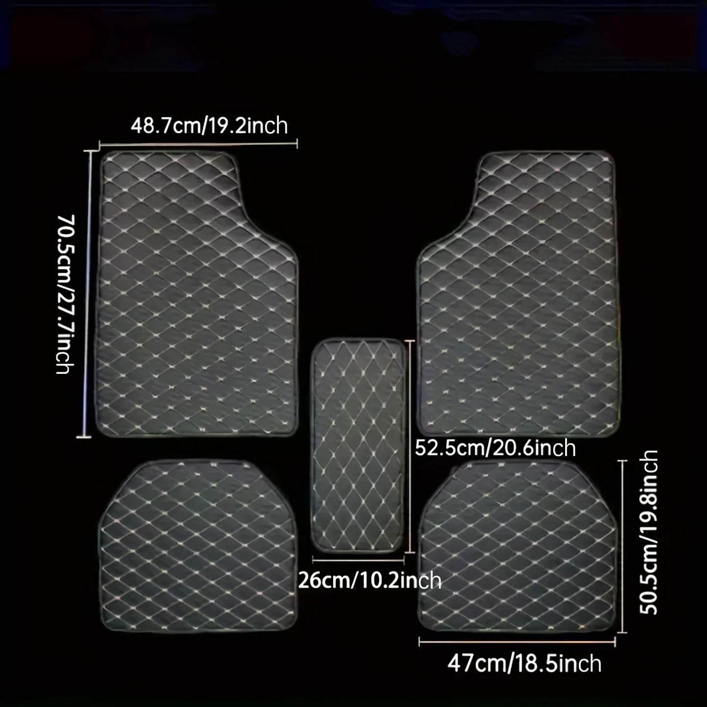 Universal 5-Piece Car Floor Mats – PU Leather Waterproof Foot Pads - Urbizia