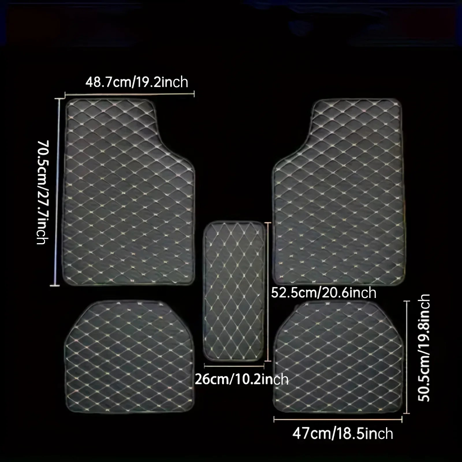 Universal 5-Piece Car Floor Mats – PU Leather Waterproof Foot Pads - Urbizia