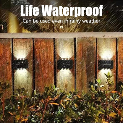 Solar Wall Light Outdoor,Waterproof LED Garden Fence Lamp,Solar Powered Wall Mount Decorative Lighting,Street Patio Landscape