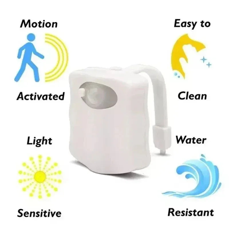 HOMEFISH Wireless Motion Sensor LED Night Light RGB 8 Colors Toilet Bathroom Atmosphere Colorful Lamp Sensor LED Night Lights - Urbizia