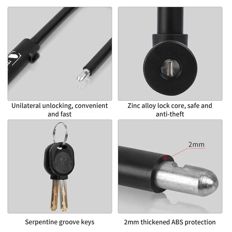 WEST BIKING Bicycle U Lock MTB Road Bike Padlock Portable Anti-theft Safety Motorcycle Scooter Cycling Lock Bicycle Accessories