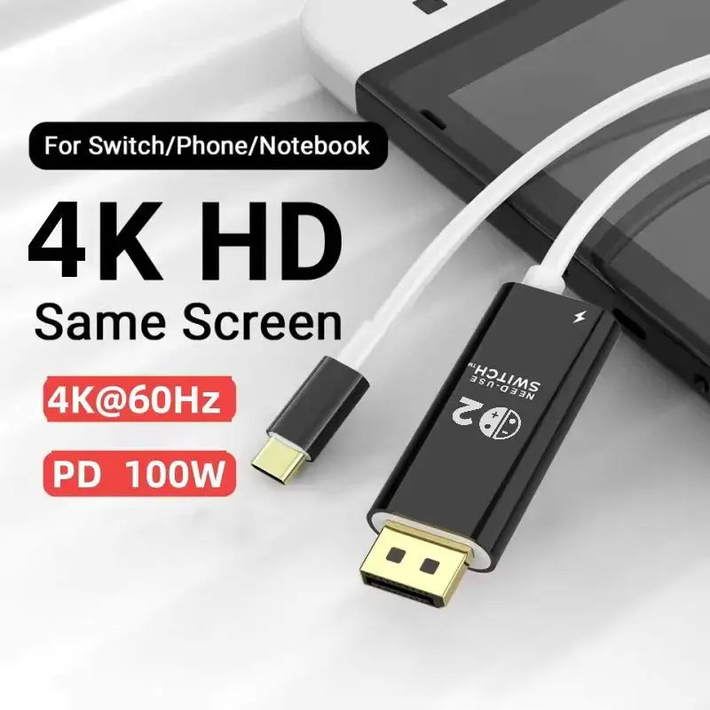 Docking Station for Nintendo Switch 2,4K 60Hz TYPE-C Hub with HDMI and USB-C 3.0 PD100W Charge Perfect for Switch 2/Switch/OLED