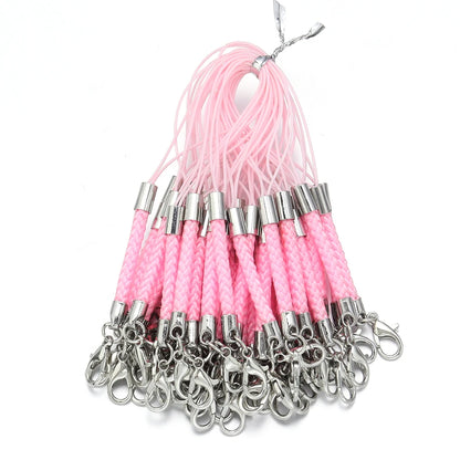 10/20pcs Keychain Rope with Lobster Clasp Jump Rings Lanyard Lariat Strap Cord For DIY Phone Case Decoration Making Supplies