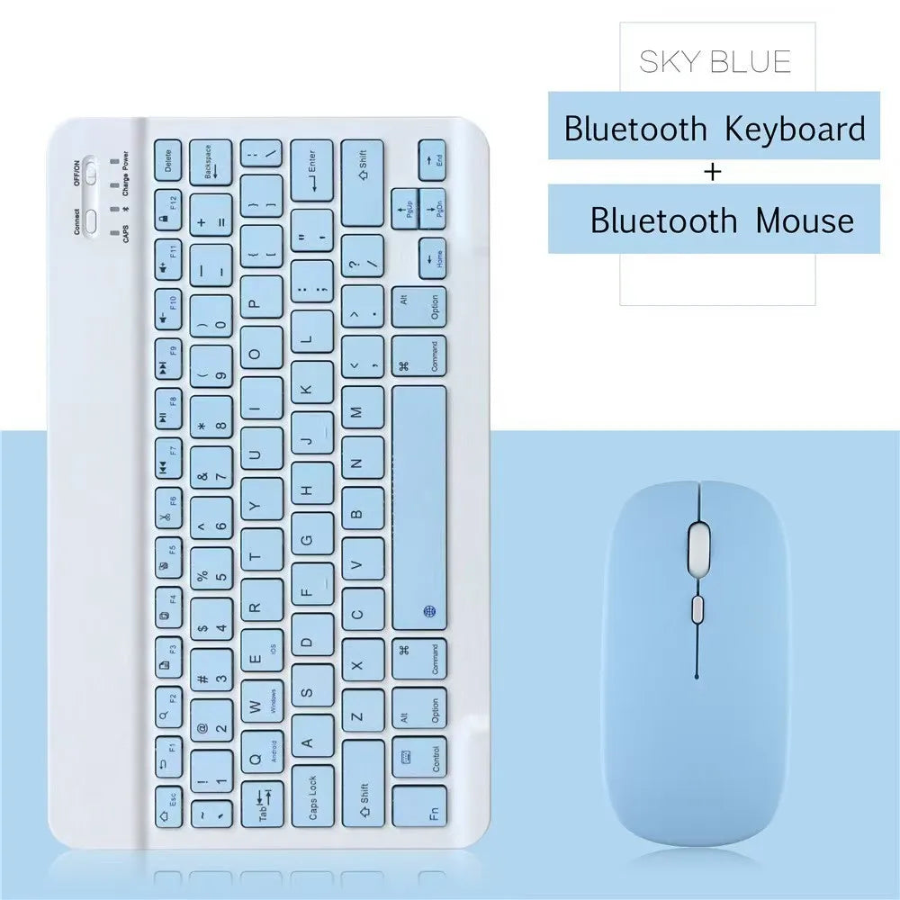 10 lnch Wireless  Bluetooth Mini Keyboard For iPad Phone Tablet Portable Bluetooth Keyboard and Mouse For Samsung Xiaomi Android