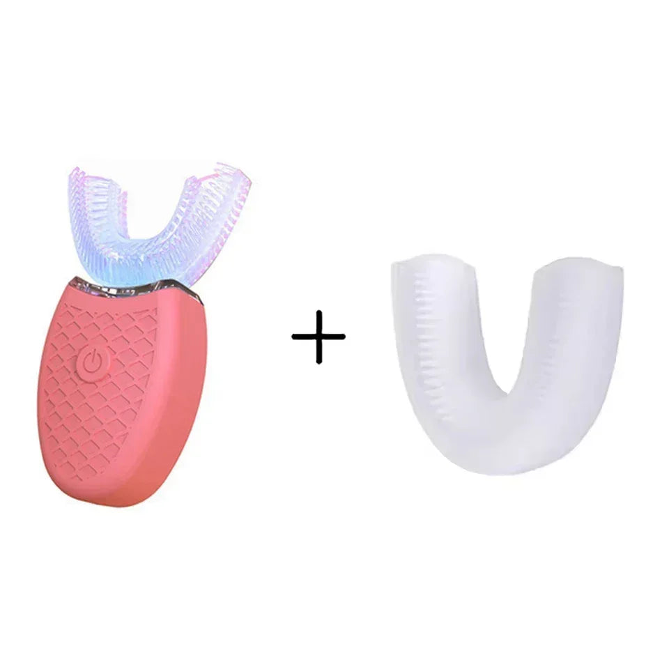 Intelligent U-Type Toothbrush 360 Degrees Sonic Electric Automatic with USB Charge Waterproof Silicon Head for Oral Care - Urbizia