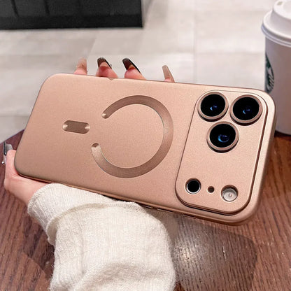 Metallic Paint MagSafe Soft Case for iPhone Wireless Charge