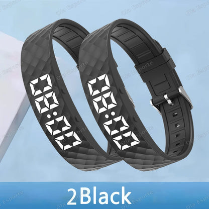 2026 Outdoor Smartwatch Sports Bracelet Vibration Alarm Clock Reminder Sleep Monitoring 24 Hours Pedometer Rechargeable Bracelet