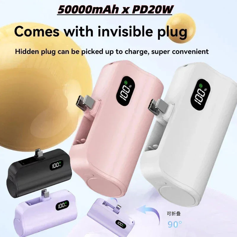 Mini Capsule Power Bank 5000mAh 20W Fast Charging Portable