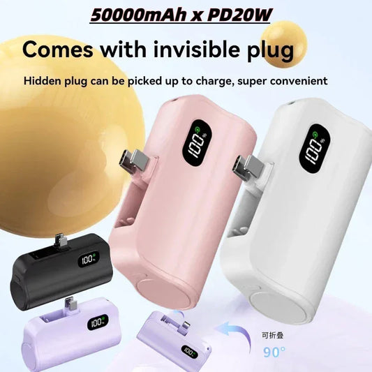 Mini Capsule Power Bank 5000mAh 20W Fast Charging Portable